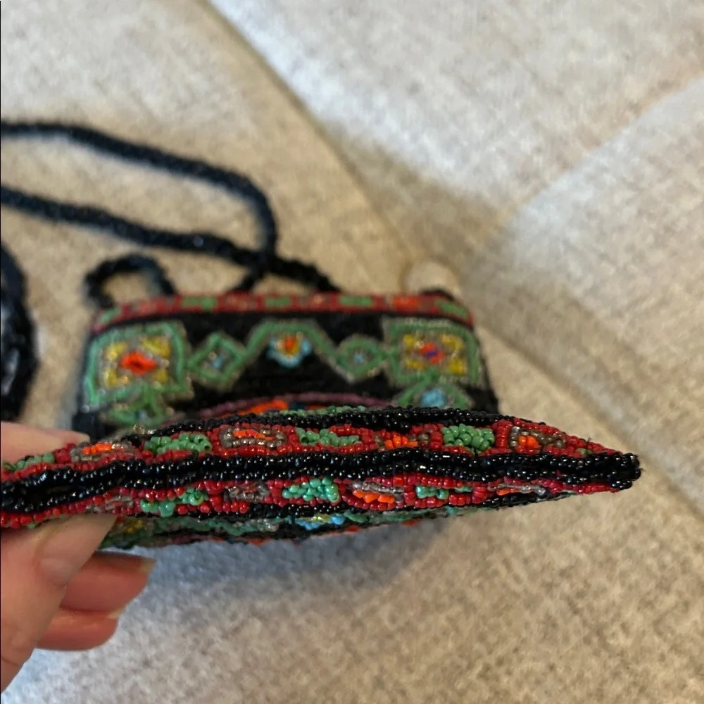 CRISTIANA VINTAGE 70 s BEADED MINI CROSSBODY BAG